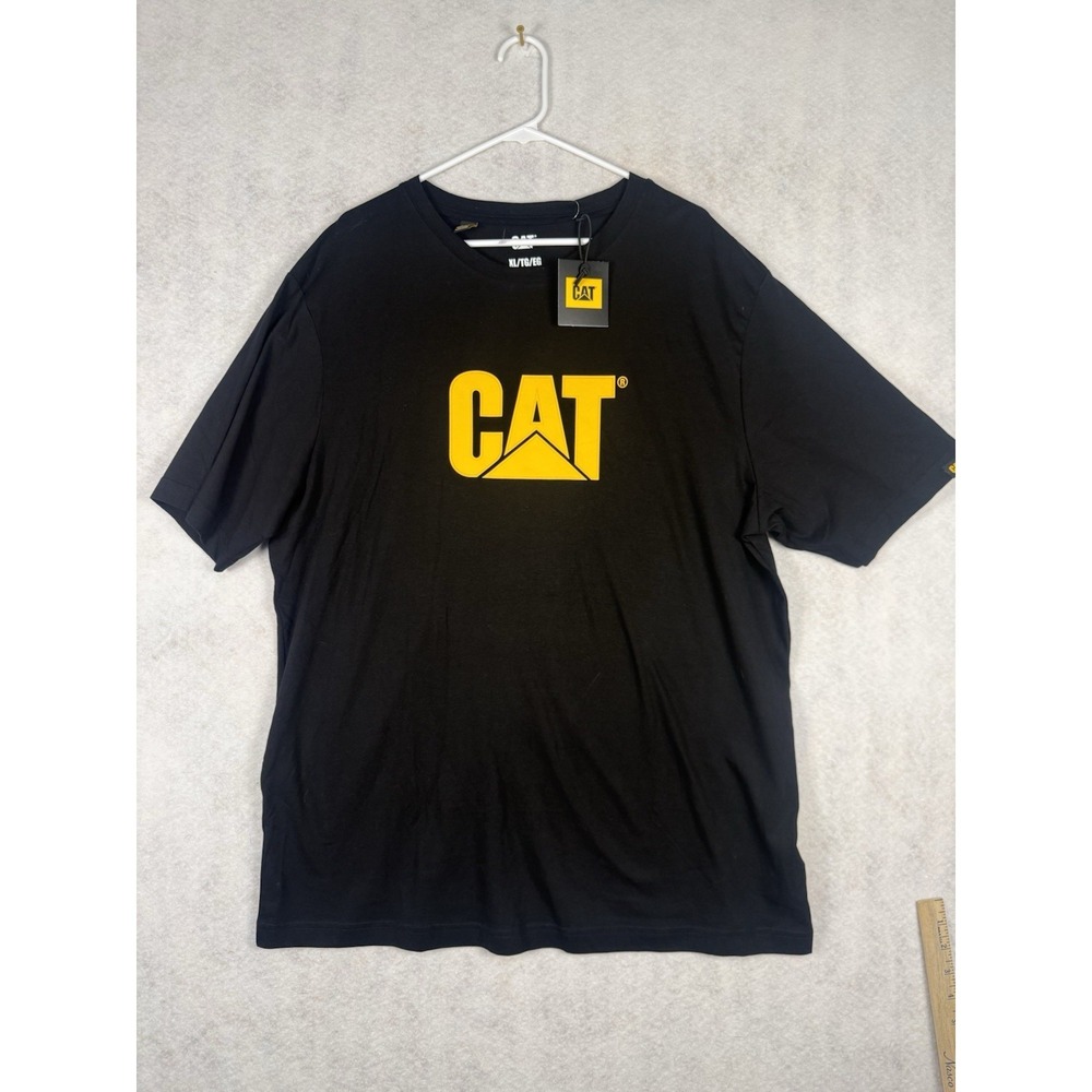 CAT Caterpillar Logo Graphic T Shirt Men's XL Black NWT Cotton Blend Tee